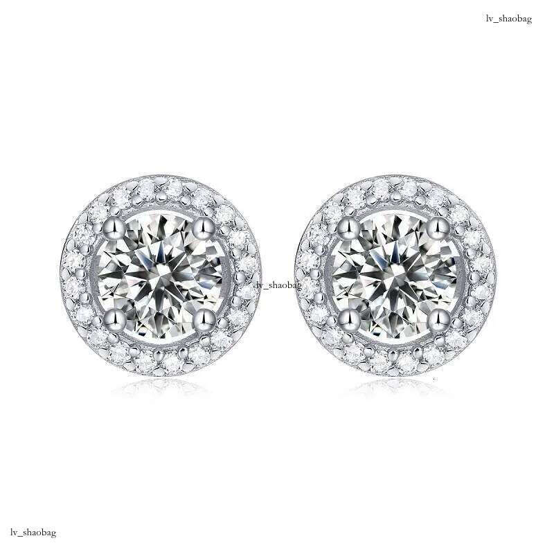 DHCollections Sier Moissanite Round Hoop Earrings Korean and Japanese Style Jewelry