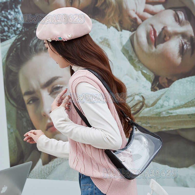 2025 New Trend Underarm Bag Fashion Transparent Bag Single Shoulder Bag Handheld Womens Bag Simple Small Bag H250804