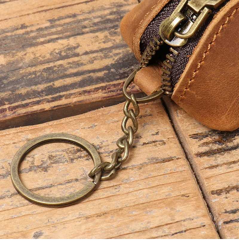 Genuine Leather Coin Purse Vintage Zipper Clutch Wallet Retro Credit Card Holder Card Case Womens Key Holder Organizer Pouch G250802
