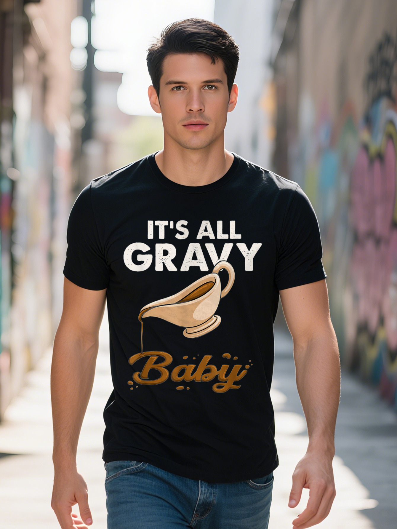 It's All Gravy Baby Funny Thanksgiving Sauce Food Lover T Shirt 36d28
