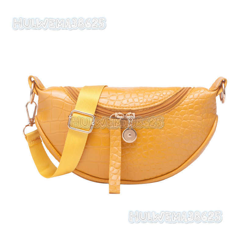 2025 Summer and Autumn Fashion Trend Womens Waist Bag Single Shoulder Crossbody Bag Crocodile Pattern Saddle Half Round Womens Bag H250804