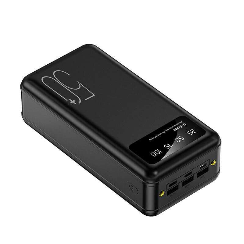 50000Mah Solar-Ready Power Bank With PD Fast Charge, 3 USB Ports, Custom - Portable Outdoor Charger For Camping, Travel, Emergency Backup
