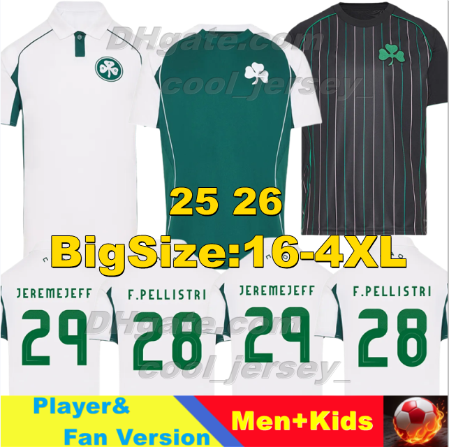 25 26 Panathinaikos F.C. Soccer Jerseys IOANNIDIS MANCINI JEREMEJEFF MAKSIMOVIC 2025 2026 Prasinoi Football Shirts F.PELLISTRI F.DJURICIC CHIRIVELLA Men Uniforms