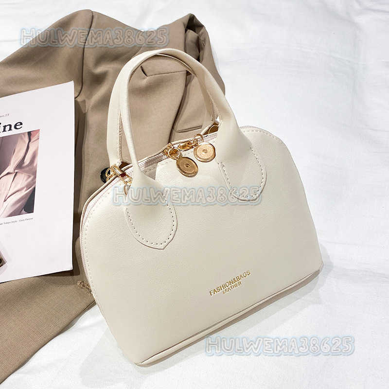 Shell Bag Womens 2025 New Handbag Simple and Versatile Zipper Single Shoulder Diagonal Small Bag H250804