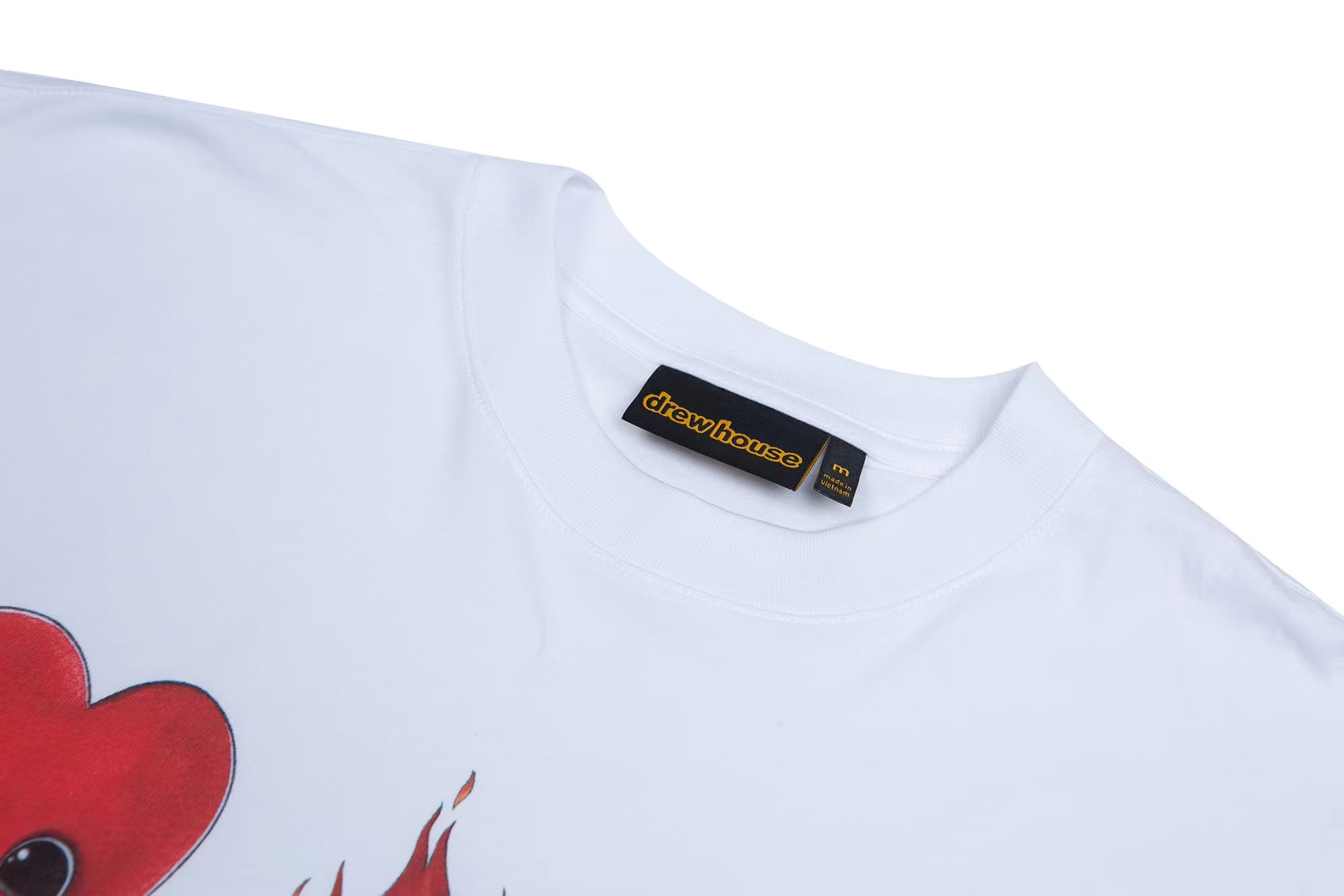 DREW HOUSE New Mens Clothing Fire printed logo T shirt men's and women's printed loose short sleeve T-shirt Designer luxury