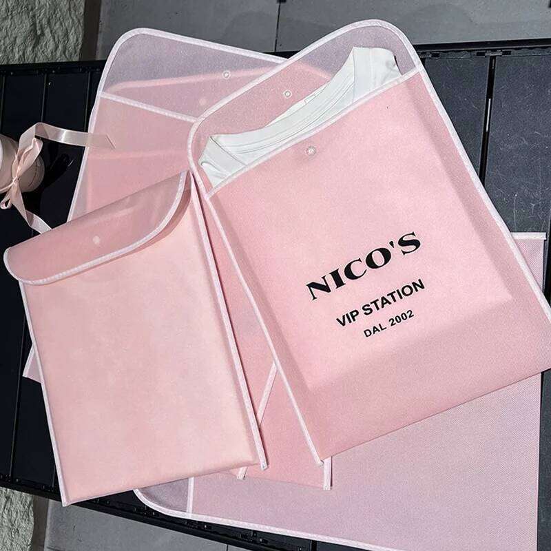 50Pcs Non Woven With Buttons Shopping Promotional Recyclable Tote Gift Bags Custom Printing Free Design