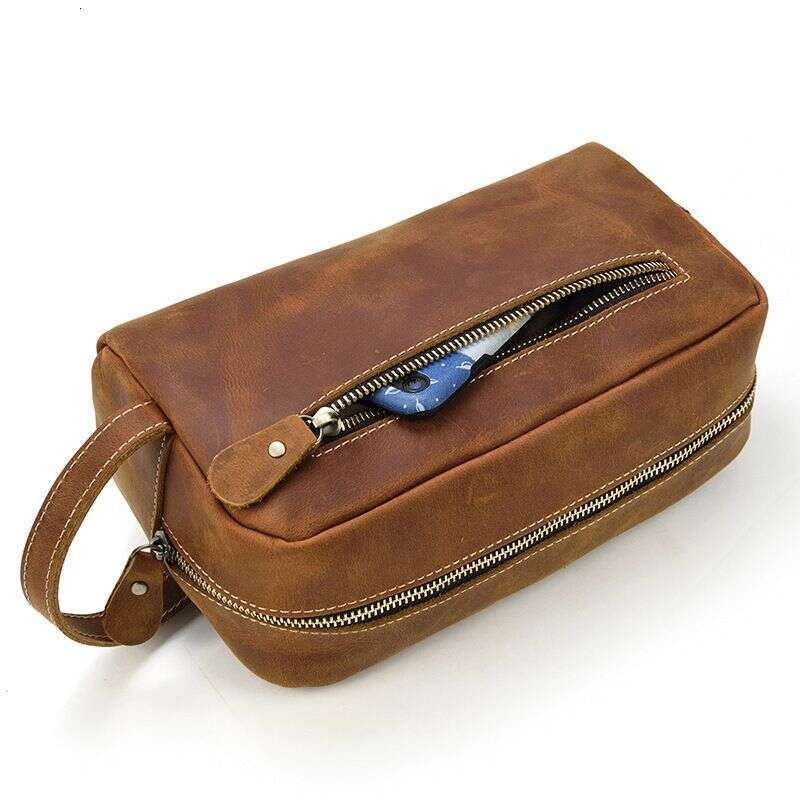 New Men's Business Style Handbag Travel Large Capacity Storage Waterproof Toiletry Portable Handheld Makeup Bag