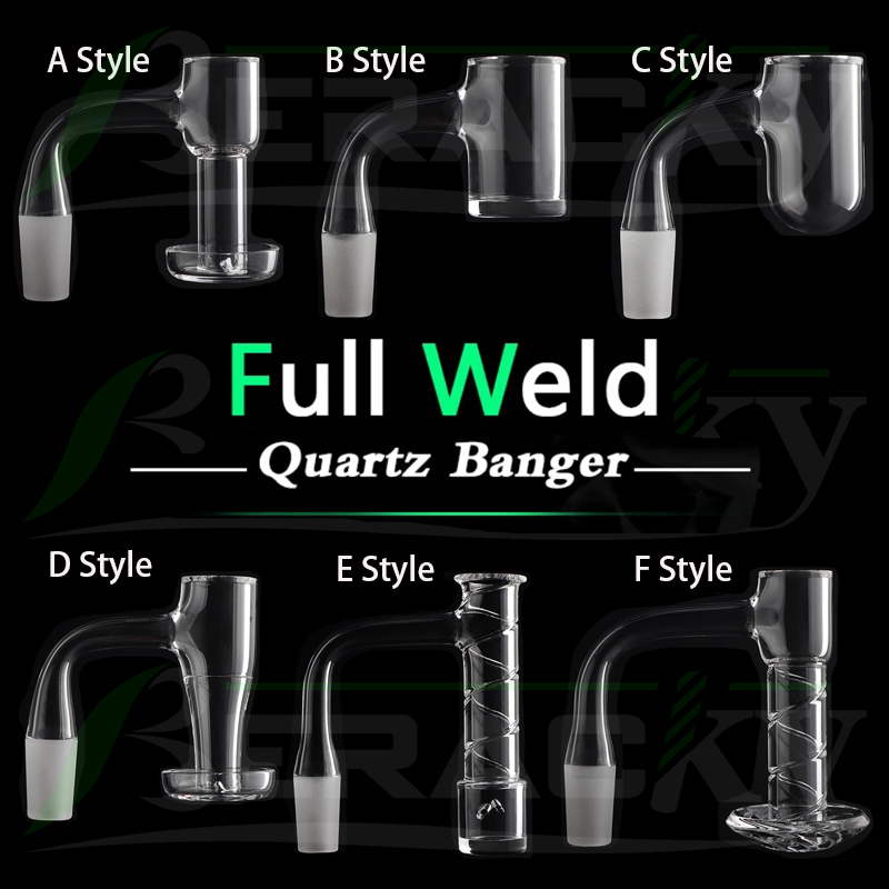 Beracky Full Weld Beveled Edge Terp Slurper Round Bottom Quartz Banger 4mm Clear Bottom Quartz Nails