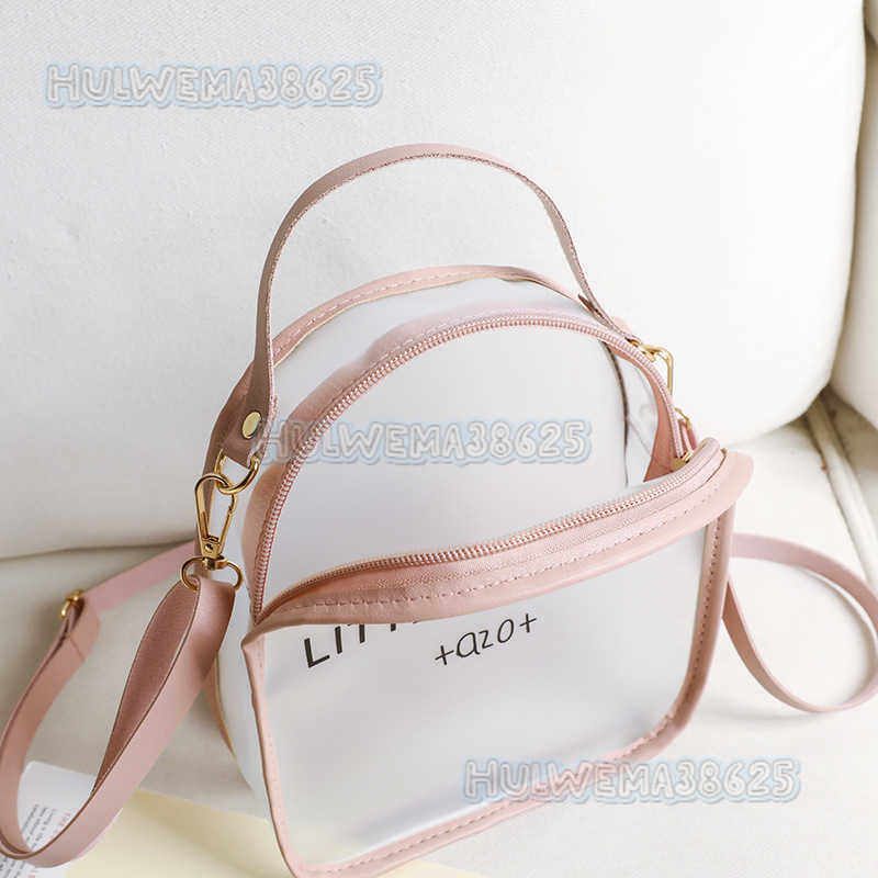 Womens Bag 2025 Autumn Winter New Printed Color Matching Backpack Simple Phone Bag Transparent Double Shoulder Bag Small Bag H250804