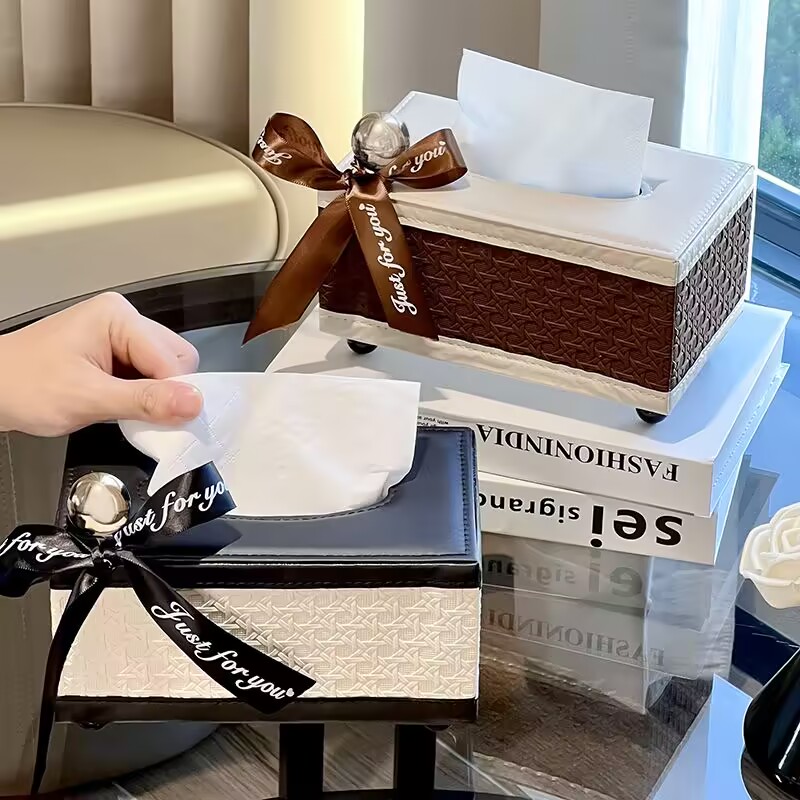 Furniture Living Room Bedroom Leather Entrance Storage Box Luxury Rectangular Organizer For Jewelry Makeup M250719