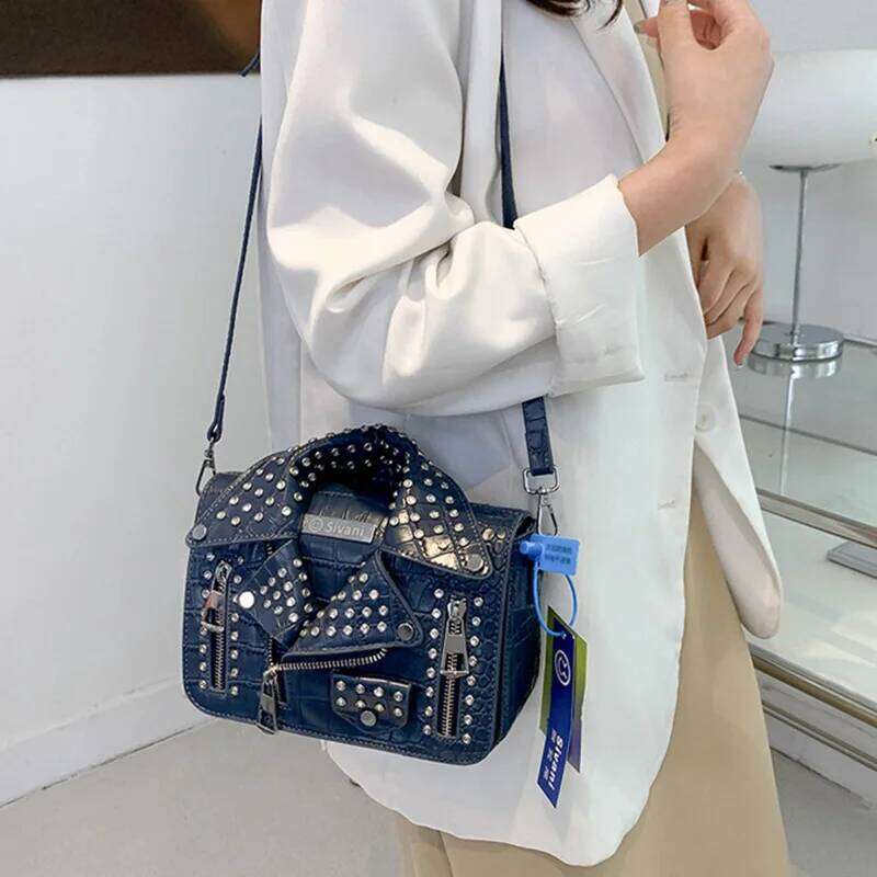 Fashion Jacket Design Crossbody Rivet Clothes Shape Women Handbag Purse Brand Designer Lady Shoulder Bags Women's Bag