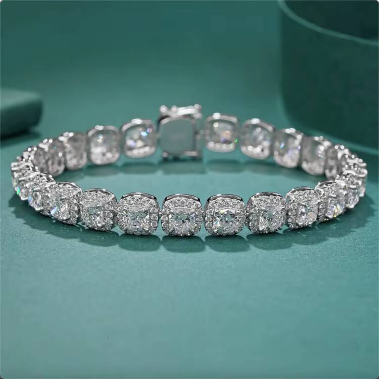 VOAINO 18K 14K 9K Gold 0.1 CT Cushion Cutting Custom Style Fashion Lab Grown Diamond Tennis Bracelet