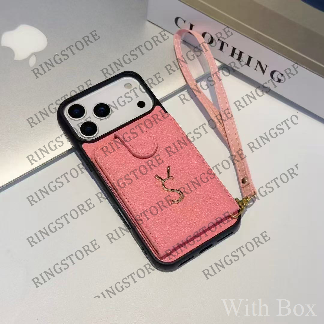 Designer iPhone Phone Case 17 16 Pro Max Beautiful Designer Leather Card Cases for 19 18 17promax 16promax 16pro 15pro 15 14 14pro 13pro 13 Promax Plus with Box 803