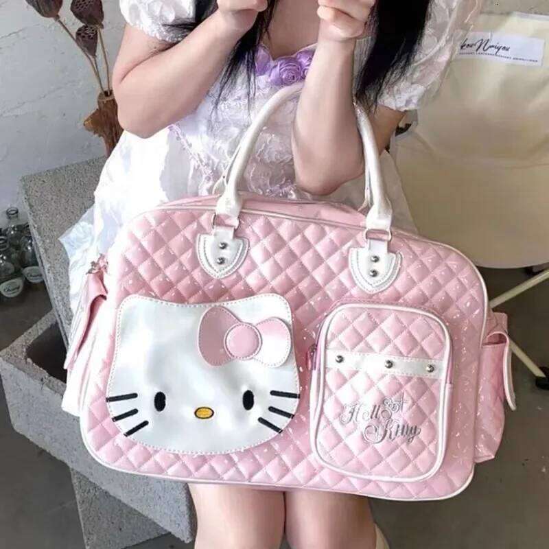 Large Capacity Crossbody Bag Pink Shoulder Bags For Women Y2k Sweet Girl PU Leather Handbag