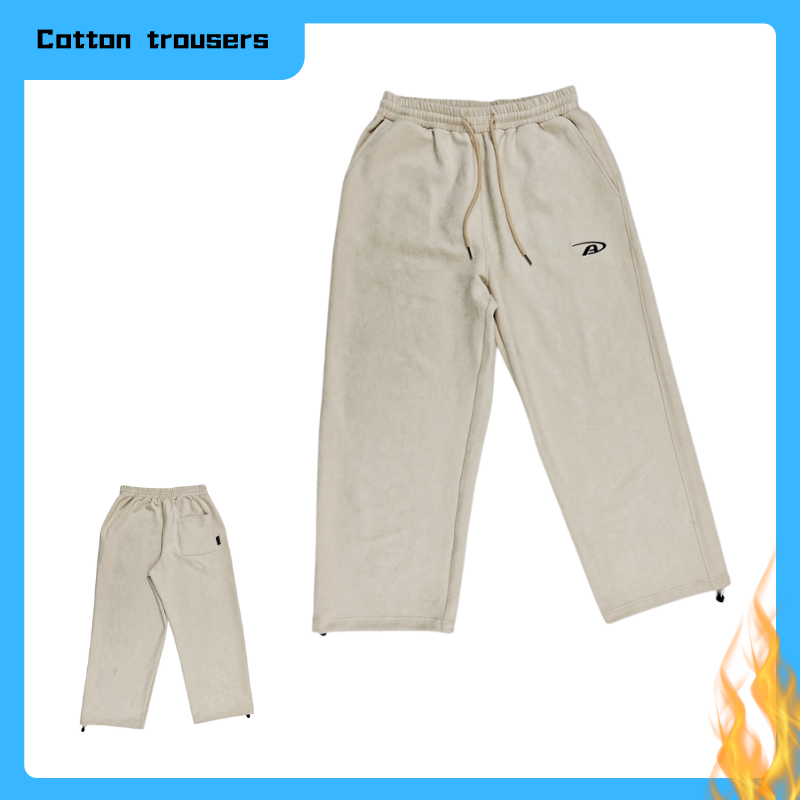 Men's Spring/Summer Ankle Length Pure Cotton Pants with Customizable Colors and Designs - Comfy Elastic Waistband Leg drawstring design