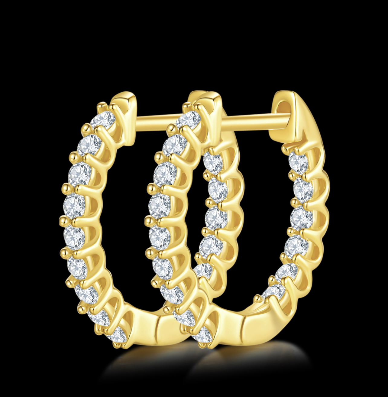 2MM D Color Moissanite Diamond Earring 925 Sterling Sliver 18K Plated White Yellow Rose Gold Mini Hoop Earrings Women Wedding Charms Jewelry