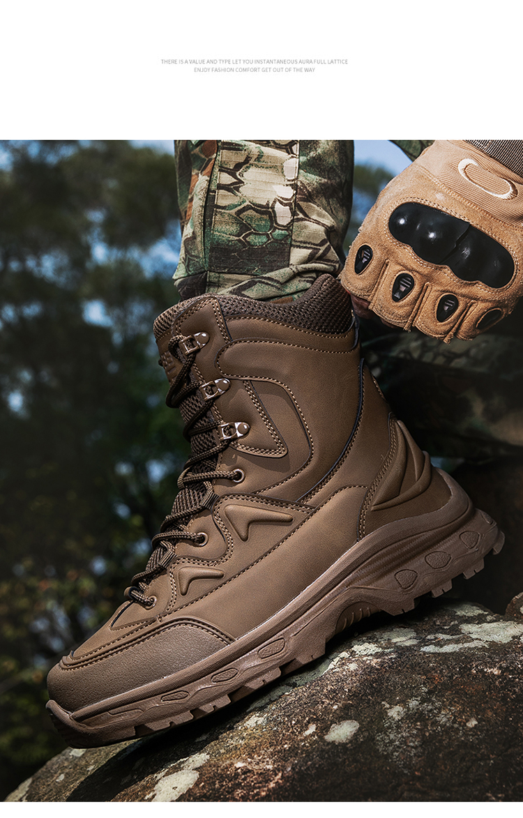 1902 New Large Military Boots Anti slip Combat Boots Outdoor Hiking and Mountaineering Boots Training Boots