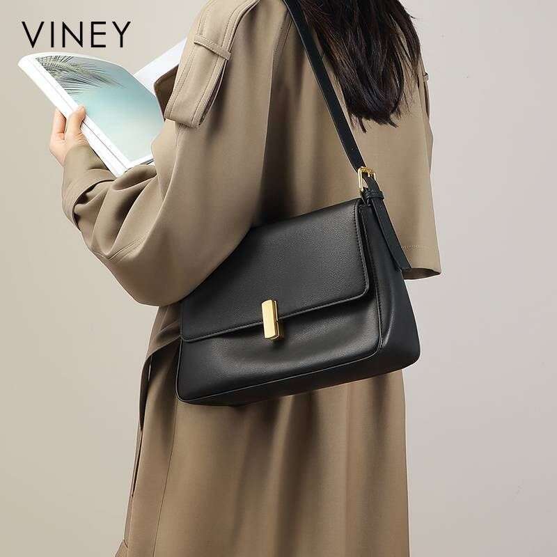 VINEY Ladies 2025 New Women's Messenger Genuine Leather Large Capacity High-end Underarm Shoulder Bag