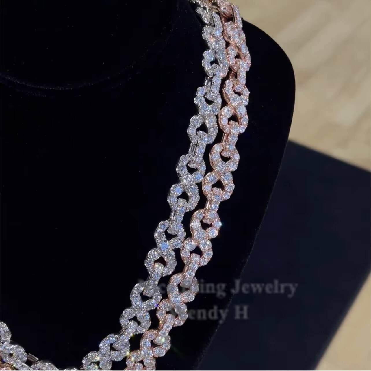 Custom Hip Hop Jewelry Necklace Iced Out Diamond S925 Silver Forever 8 Gold Moissanite Chain Design for Men