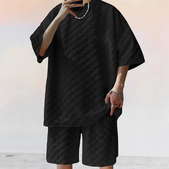 Comfortable Male Sports Ensemble for Warm Weather