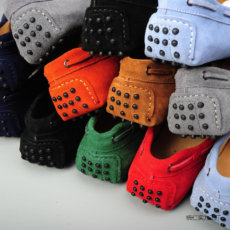 2024 Mens Korean Version Suede Leather Lazy Loafers for Men Social Youth Autumn Genuine Leather Student Shoes 241225