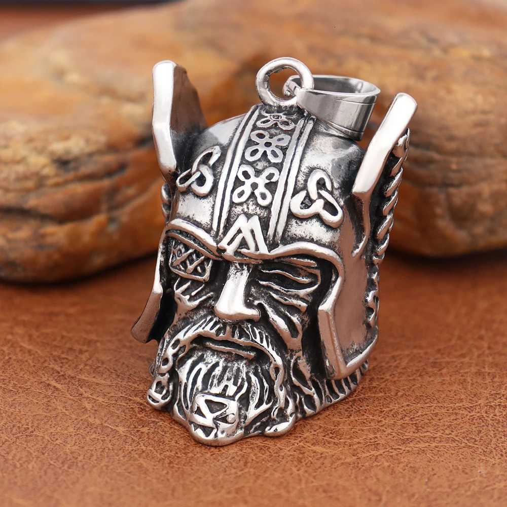 Vintage Design Viking Warrior Bell Pendant Motorcycle Wind Nordic Odin Guardian Bell Necklace Gift Jewelry Accessories Wholesale G250802