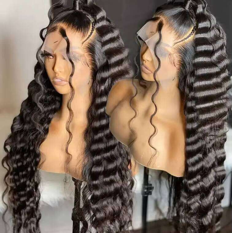 Human Hair Wigs Remy 13x4 Lace Wig 8''-30'' Colored Curly Pre Plucked Deep Wave Brazilian Ginger Orange Long