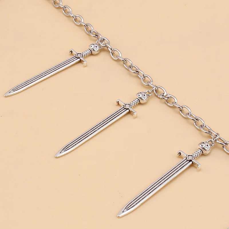 Long Sword Pendant Chain On The Jeans Pants Women Punk Keychains for Men Egirl eBoy Harajuku Grunge Accessories G250802