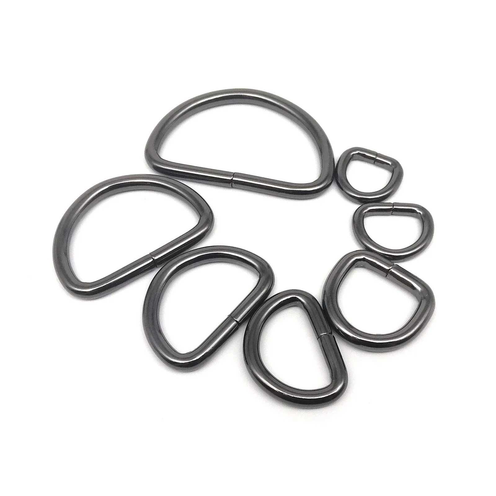 5pcs High Quality Thickened Metal Leather Hand Bag Backpack Purse Strap Belt Dog Collar Chain Semi O Dee D Ring Buckle Clasp DIY G250802