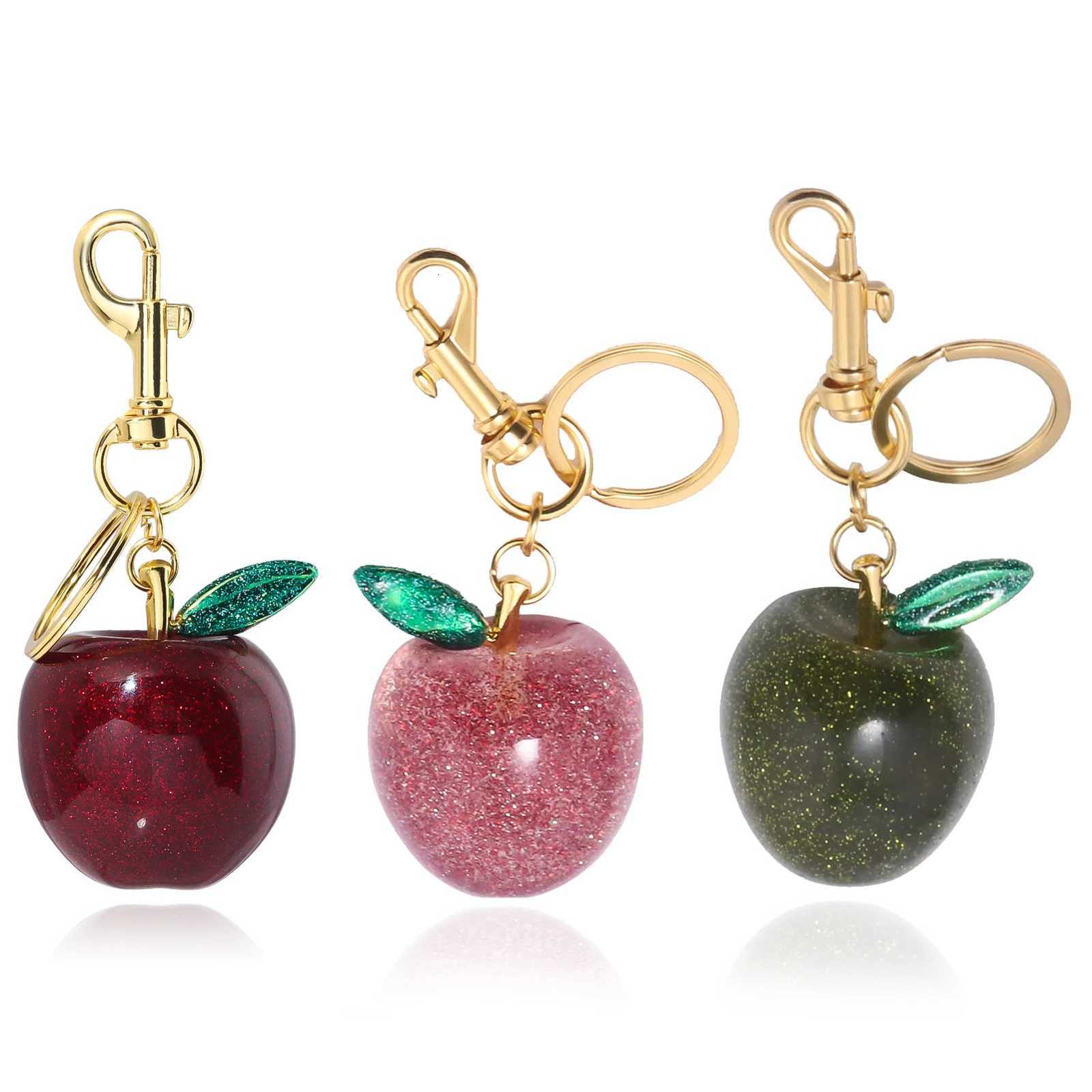 Fashion Apple Keychain Cute Crystal Red Apple Pendant Keyring For Backpack Decoration Exquisite Accessories Gifts G250802