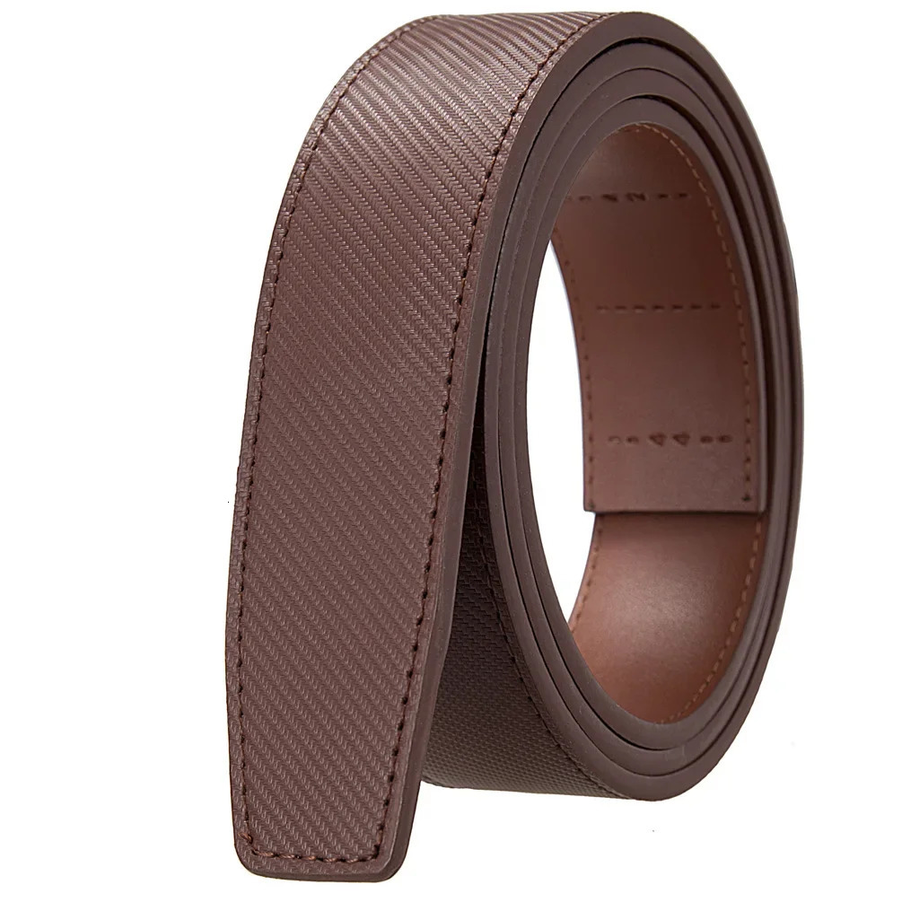 No Buckle 3.5cm Width Cowskin Genuine Leather Belt Men Without Automatic Buckle Strap Male Black Brown Blue Gray White B509 250730
