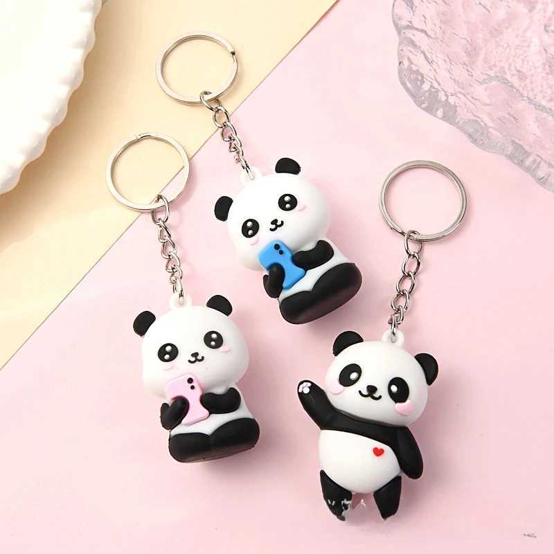 ute Cartoon Couple Panda Keychain Pendant Car Bag Key Chains for Women Jewelry Gift G250802