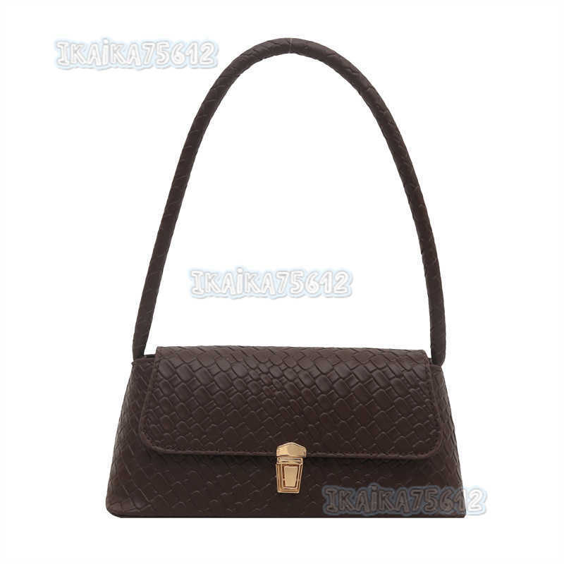 Fashionable Simple Woven Baguette Bag Texture Versatile Stylish Shoulder Bag Underarm Bag Womens Bag H250804