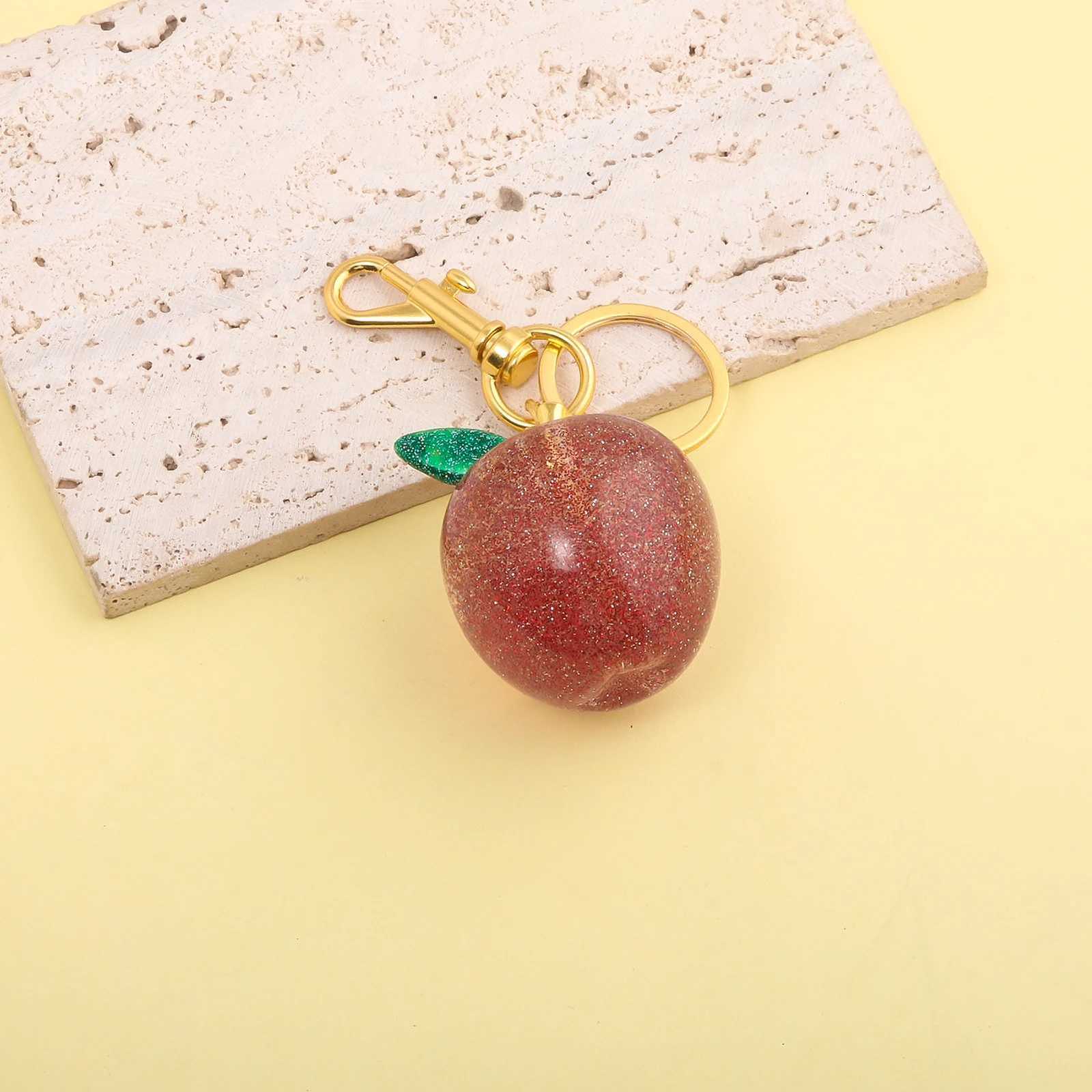 Fashion Apple Keychain Cute Crystal Red Apple Pendant Keyring For Backpack Decoration Exquisite Accessories Gifts G250802