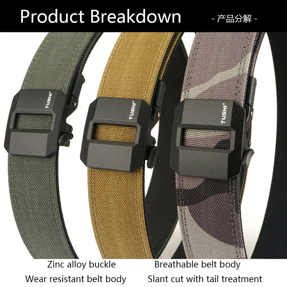 TUSHI Army Tactical Belt Quick Release Military Airsoft Training Molle Belt Outdoor Shooting Hiking Hunting Sports Gun Belt 250730