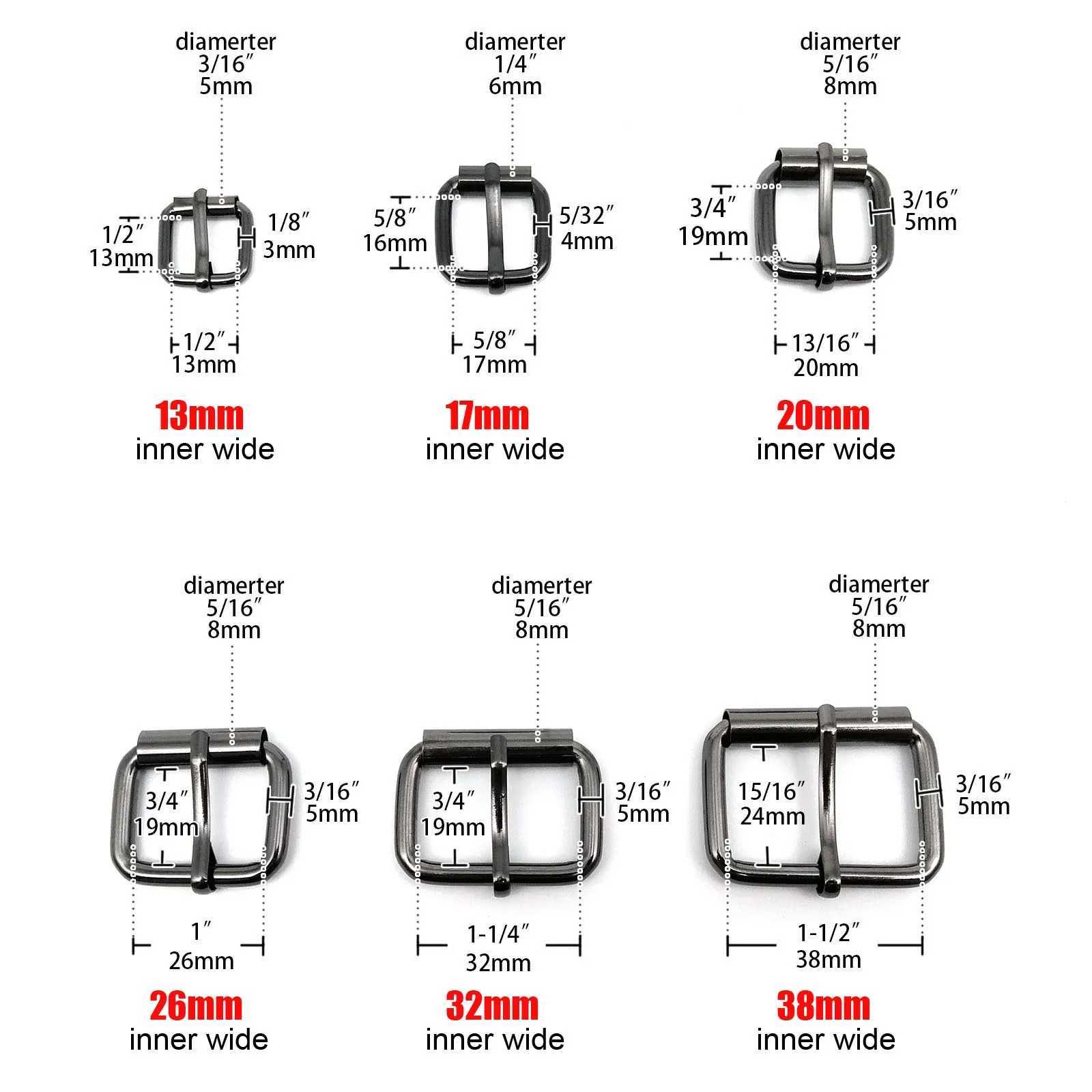 5pcs High Quality Thickened Leather Hand Bag Backpack Shoe Strap Belt Dog Collar Chain Rectangle Ring Adjustable Roller Pin Buckle G250802