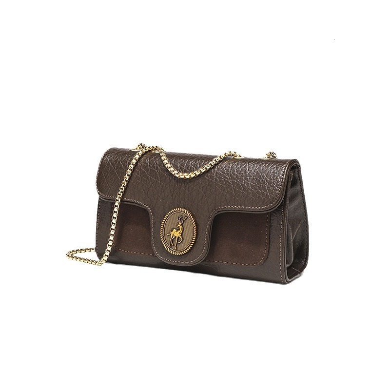 Lanjia- Women's Retro Flip Handbag Free Shipping Designer Splicing Chain Small Square New Fashion Single Shoulder Crossbody Casual Makeup Bag 6C8