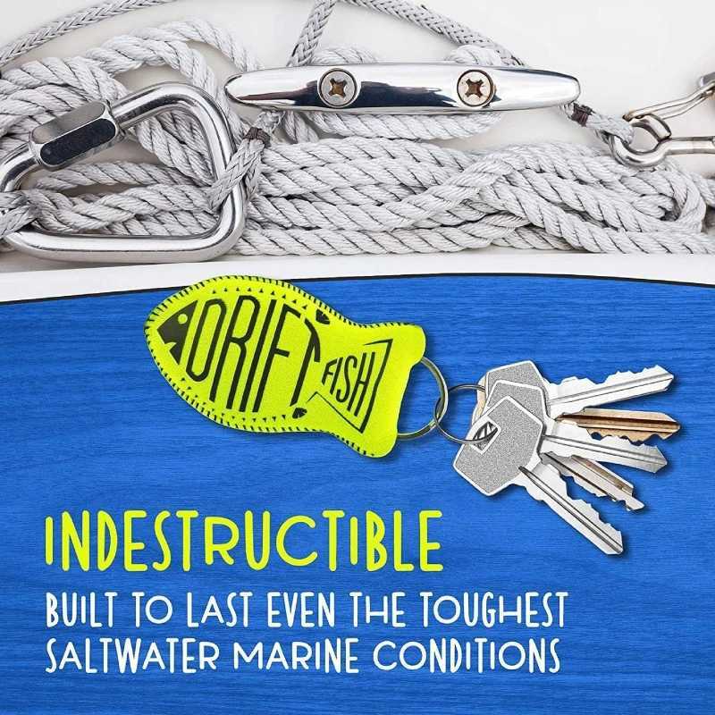 Floating Keychain Boat Keychain Float Key Ring Neoprene Fish Shaped Buoyant Key Fob for Swimming Water Sport Accessories G250802
