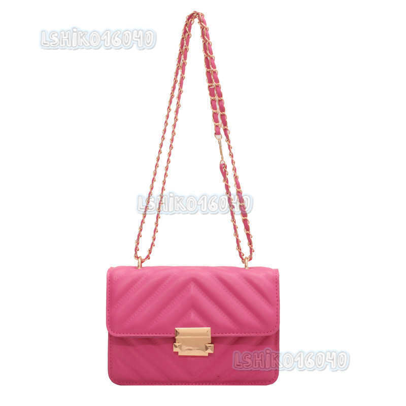 Bag Female Fashion Messenger Bag Red Super Fire Candy Color Chain Small Square Bag Small Crowd Stripe Messenger Bag Tide H250804