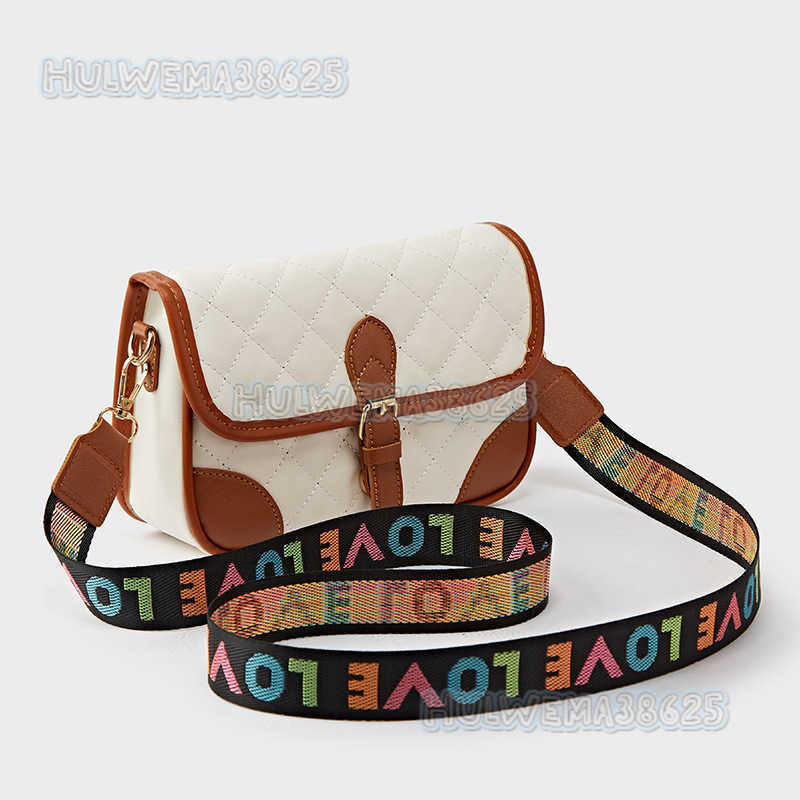 Womens Small Square Bag 2025 Summer New Fashion Embroidered Plaid Shoulder Bag Letter Chain Crossbody Bag H250804