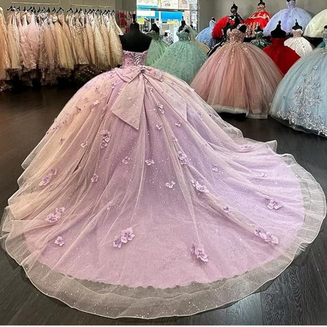Lavender Off Shoulder Beads Quinceanera Dresses Ball Gown Sweet 16 Year Princess Dresses For 15 Years vestidos de 15 anos BC1462