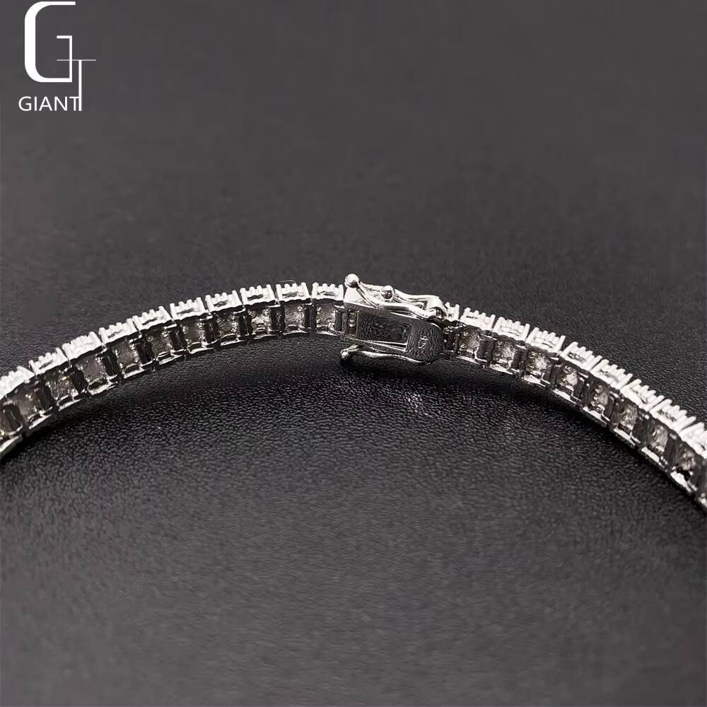 New Arrival 3 Rows Moissanite Tennis Bracelets White Gold Plated Hip Hop Fine Jewelry 925 Silver Diamond Tennis Chain Bracelets