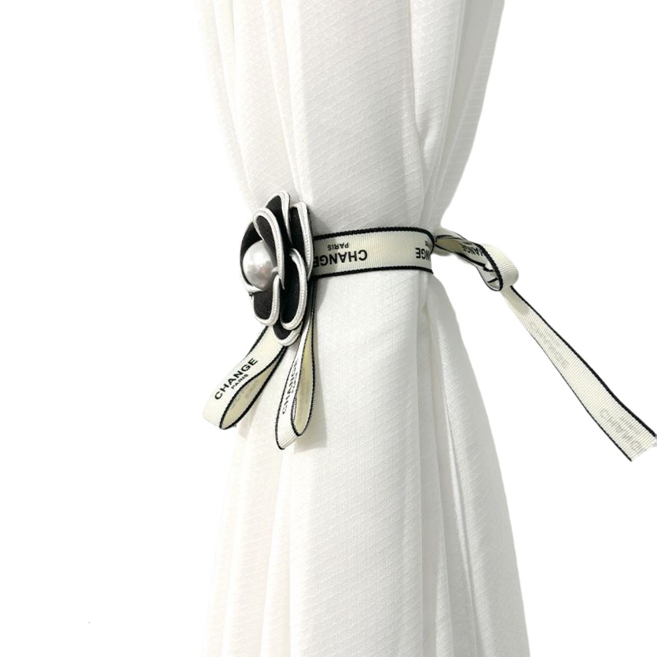 Tiebacks Internet Celebrity Camellia Flower Pair Set Sheer Curtain Buckle Decoration Bundle Strap Decorative Accessories Tie Rope Hook