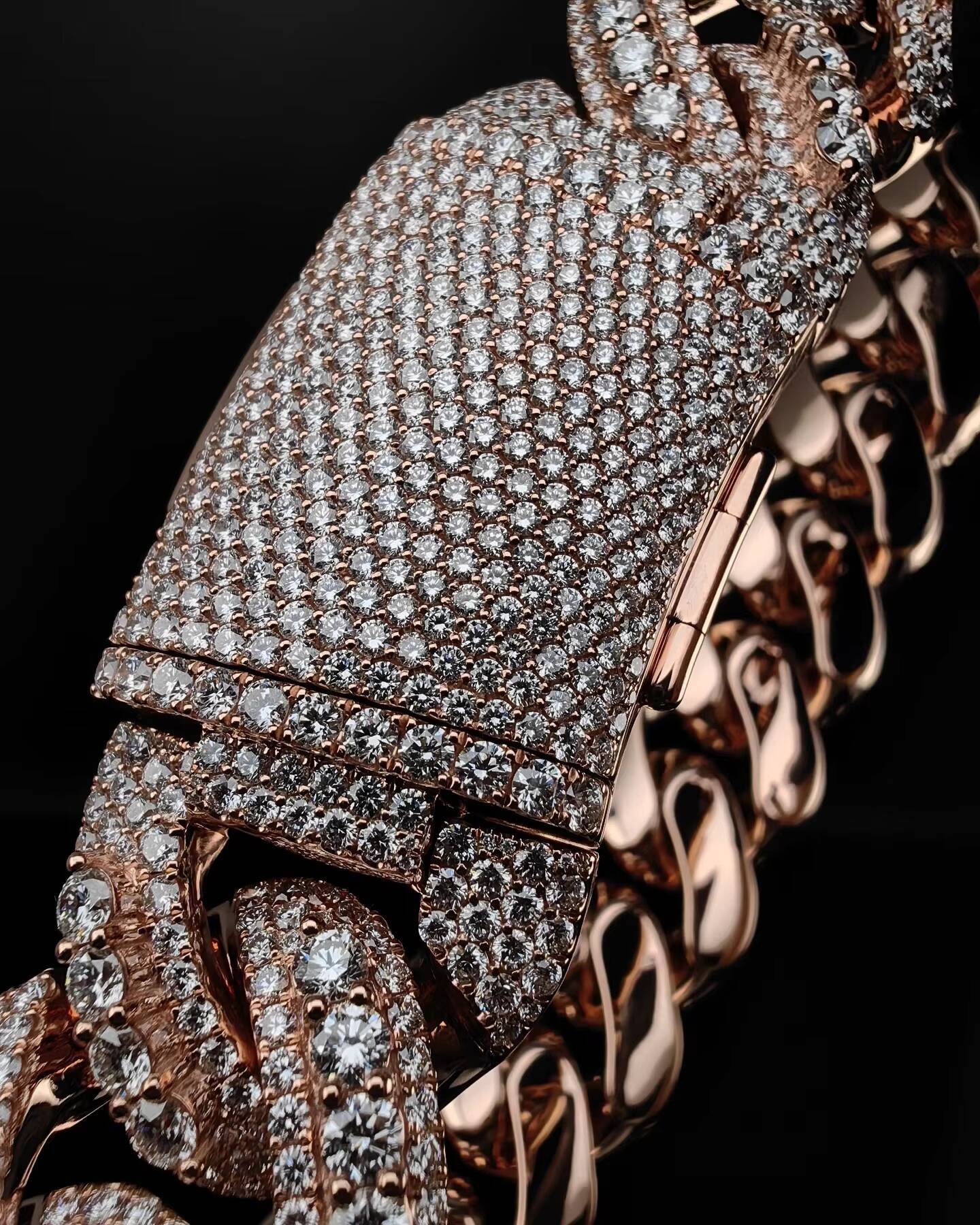 Fashion Jewelry Hip Hop Cuban Link Chain 22mm 925 Sterling Silver VVS Moissanite Thick Cuban Link Chain Rose Gold Necklace