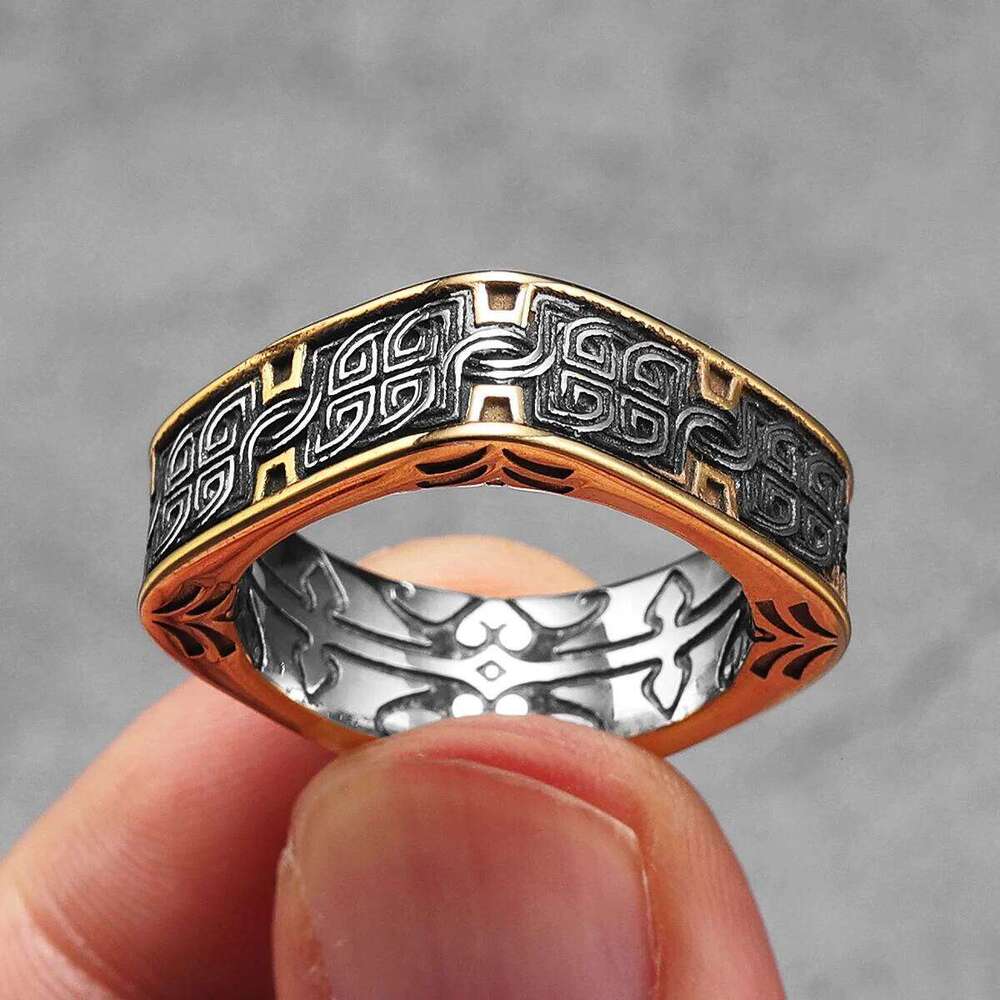Retro Classical Patterns Stainless Steel Men Rings Punk New For Male Women Fashion Jewelry Creativity Gift Wholesale Dropshiping