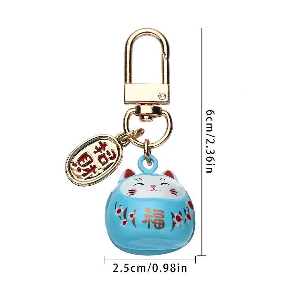 Japanese Cute Lucky Cat Keychains Cartoon Lucky Cat Key Chains Car Bag Charm Ornaments Pendant Keyring Couple Gift G250802