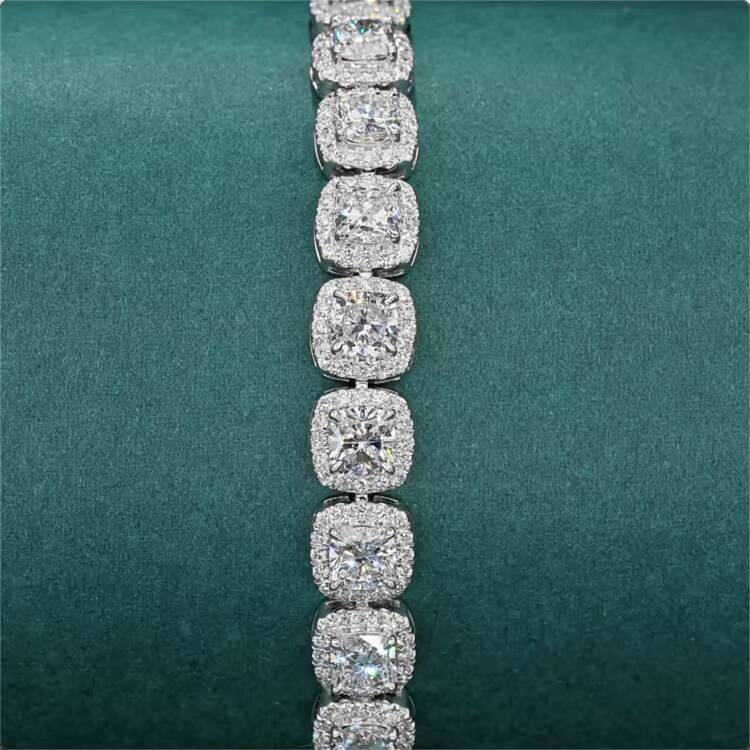VOAINO 18K 14K 9K Gold 0.1 CT Cushion Cutting Custom Style Fashion Lab Grown Diamond Tennis Bracelet