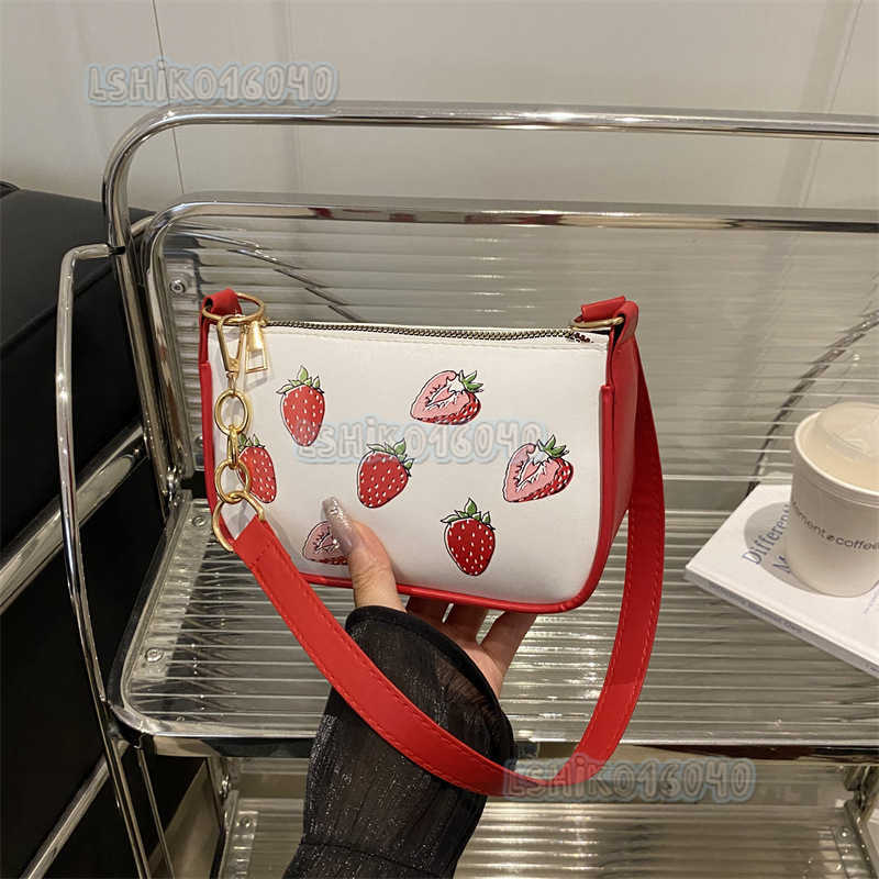 Womens Fashion Simple Trendy Strawberry Handbag 2025 New Pu Texture Underarm Crossbody Bag H250804 Z260124