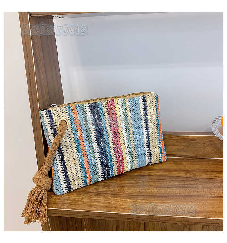 2025 Summer Rainbow Simple Style Geometric Print Handbag Tote Bag Printed Canvas Bag Small Womens Bag H250804