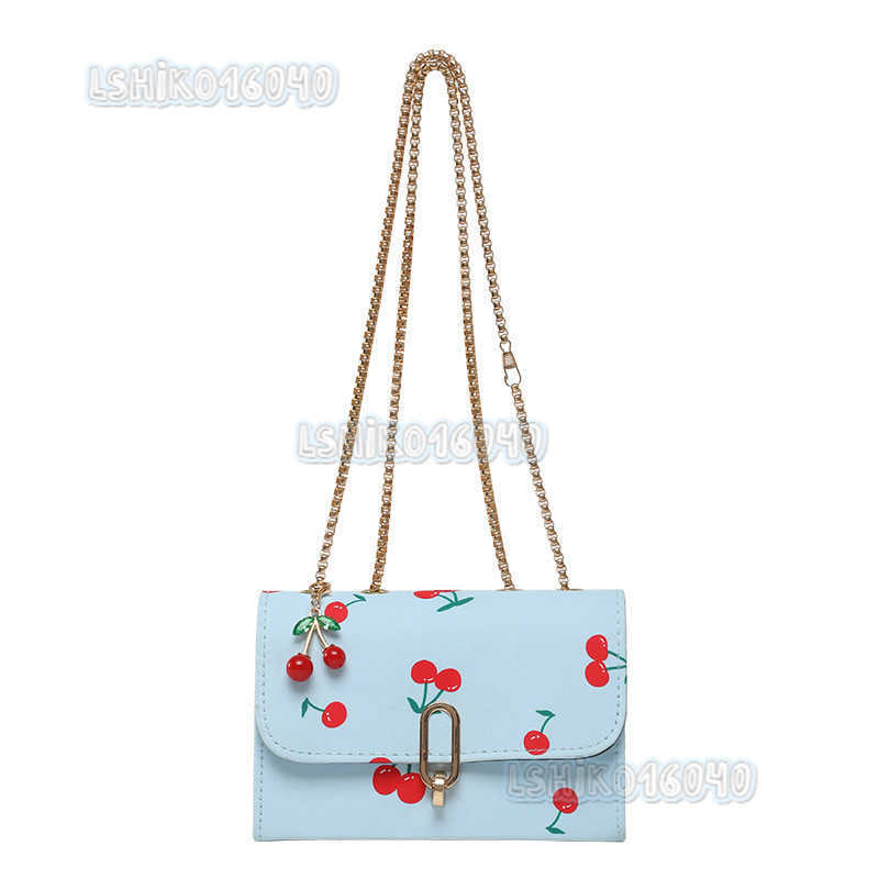 2025 New Fashionable Casual Saddle Bag Style Fresh Sweet Cherry Print Single Shoulder Crossbody Bag H250804